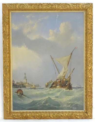 After Clarkson Stanfield (1793-1867), XIX, Chromolithograph, Leaving Port, A fishing boat leaving