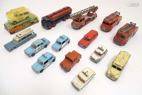 Toys: A quantity of Dinky Toys die cast scale model cars etc. to include emergency service