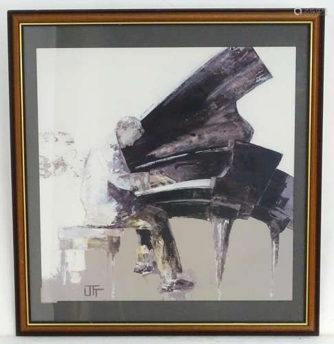 After Berdard Ott, (b 1952), Gicleé print, Virtuoso, Depicting a man playing the piano. Artist?s