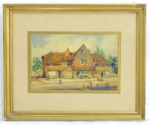 F. Ward, XX, English School, Watercolour, Sevenoaks Post Office, A street scene depicting the Old