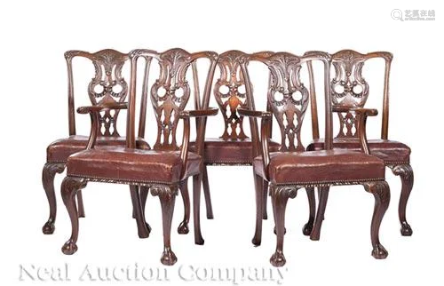 George III Carved Mahogany Dining Chairs