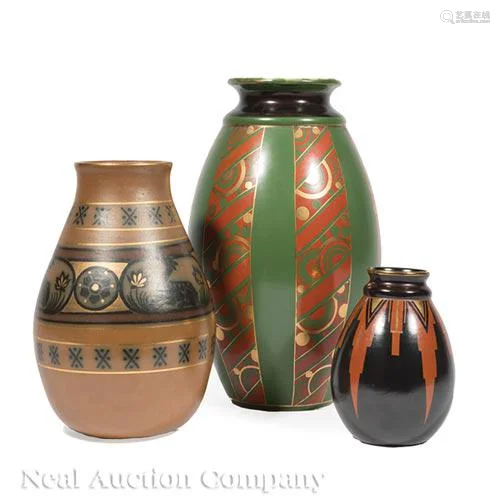 Art Deco Emile Lombart for St. Ghislain Vases