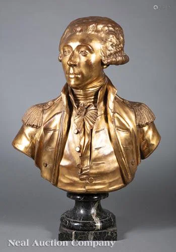 Gilt Bronze and Porcelain Bust