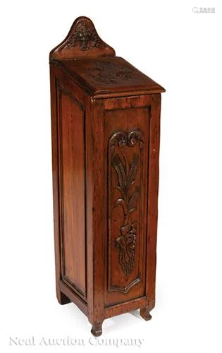 French Provincial Carved Fruitwood Cane Box