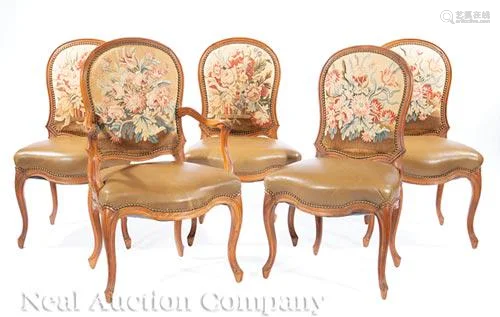 Five French Provincial Fruitwood Chairs