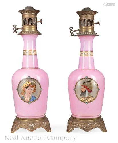 Pair of Paris Rose Pompadour Porcelain Vases