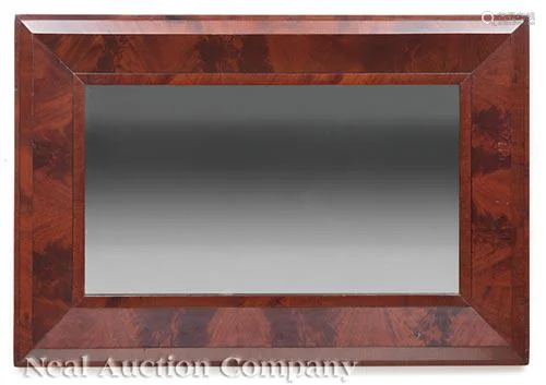 Large American Figured Mahogany Mirror