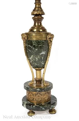 Empire-Style Bronze Mounted Marble Table Lamp