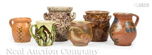 French Glazed Pottery Jars and Pitchers