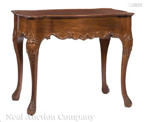 Colonial Carved Mahogany Tea Table