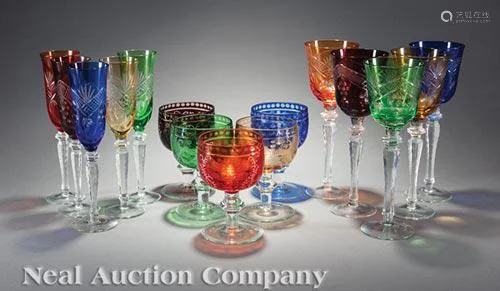 Assembled Bohemian Cut Crystal Stemware Service