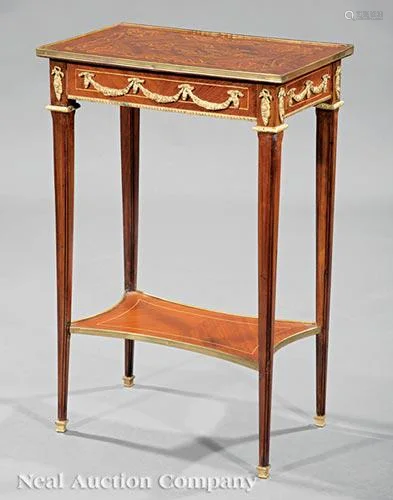 Marquetry and Gilt Bronze-Mounted Side Table