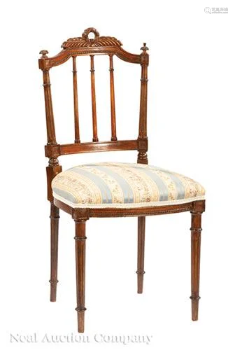 Louis XVI-Style Carved Mahogany Ballroom Chair