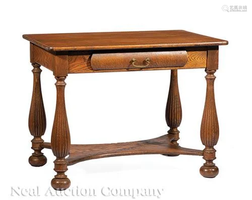 American Carved Oak Desk