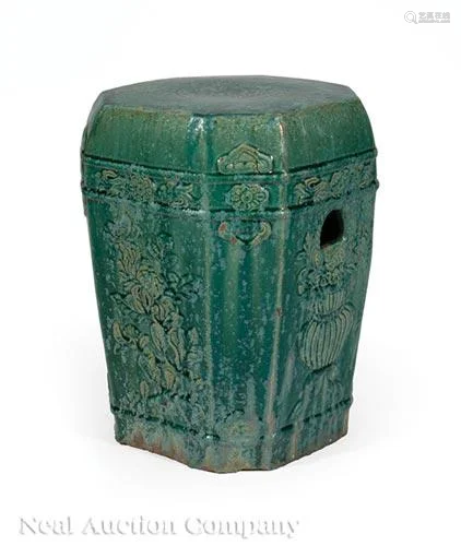 Chinese Green Glazed Pottery Garden Seat