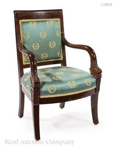 Charles X-Style Child's Mahogany Fauteuil