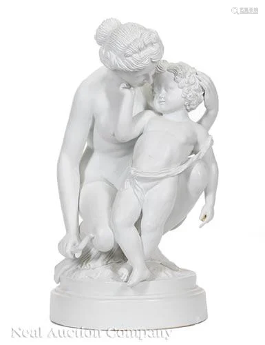 Large Meissen Bisque Porcelain Figural Group