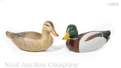 Pair of Louisiana Carved Wood Decoys