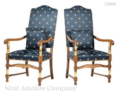 American Colonial-Style Mahogany Armchairs