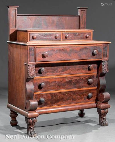 Classical Carved Mahogany Gentleman's Dresser