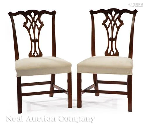 Pair of George III-Style Mahogany Side Chairs