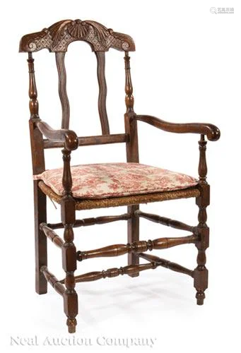 Antique Provincial Walnut Armchair