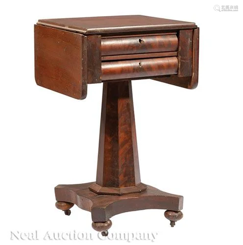 American Late Classical Mahogany Work Table