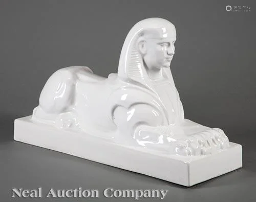 Continental Glazed Ceramic Sphinx