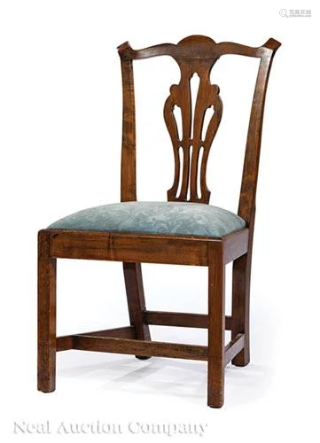 Antique Chippendale-Style Walnut Side Chair