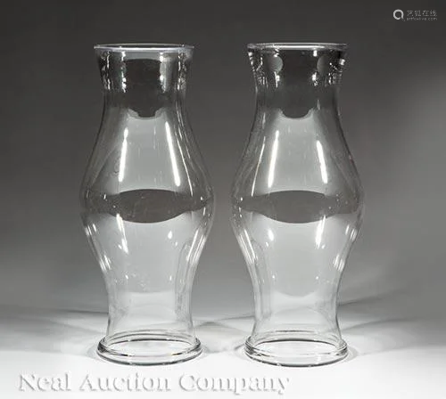 Pair of Blown Glass Hurricane Shades