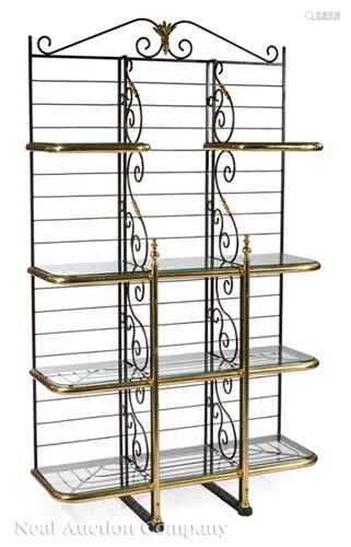 French Iron and Brass Baker's Rack