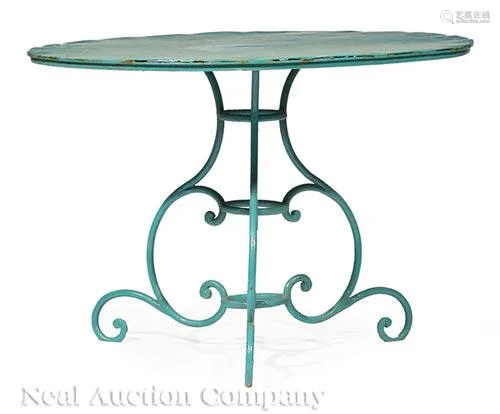 Antique French Wrought Iron Café Table