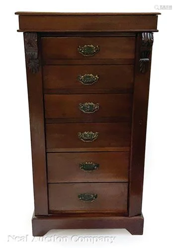 Georgian Mahogany Sidelock Chest