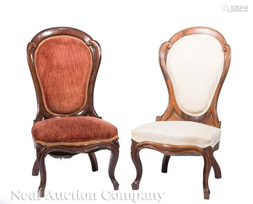 Carved and Laminated Rosewood Side Chairs, Belter