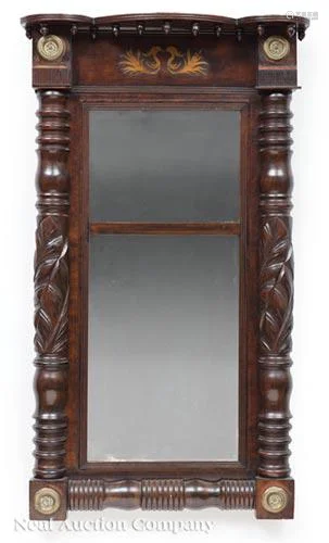 Classical Carved Mahogany Tabernacle Mirror