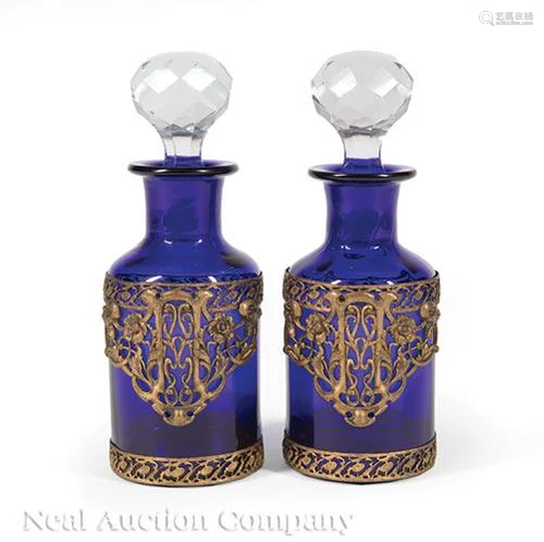 French Bronze-Mounted Glass Perfume Bottles