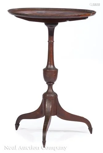 Federal Carved Walnut Tilt-Top Candlestand