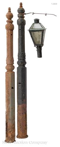 Pair of Antique American Cast Iron Lamp Posts