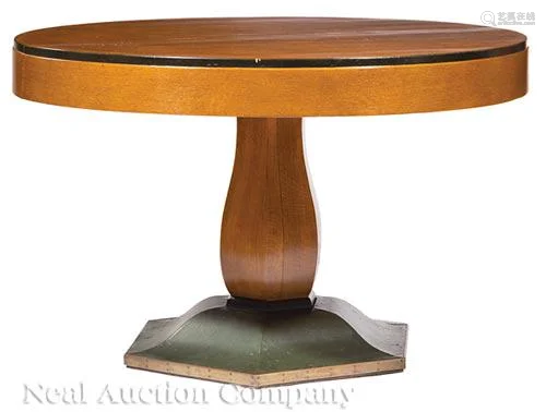 German Art Deco Parcel Ebonized Oak Dining Table