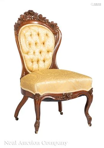 Rococo Carved Rosewood Side Chair, Belter