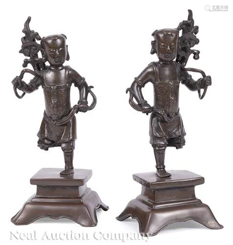 Chinese Bronze Figural Incense Stick Holders