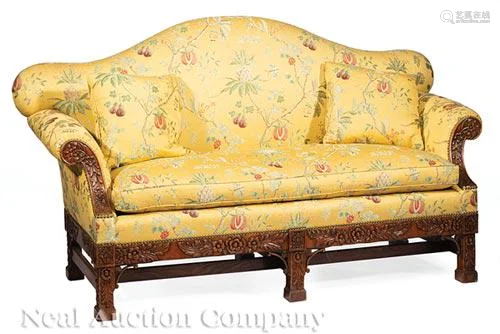 Antique Chinese Chippendale-Style Settee