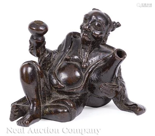 Chinese Bronze Figure of Drunken Daoist Immortal