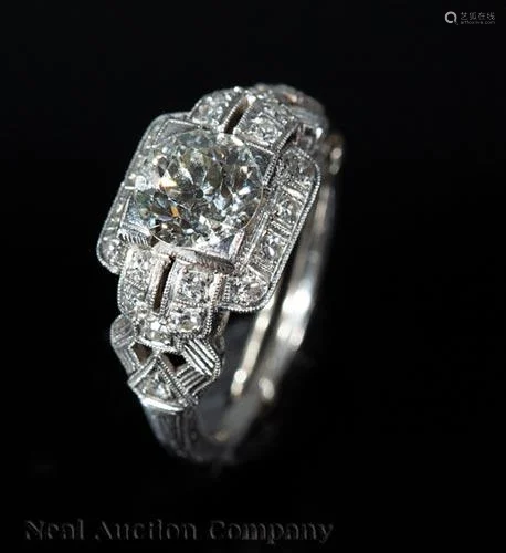 Art Deco Platinum and Diamond Ring