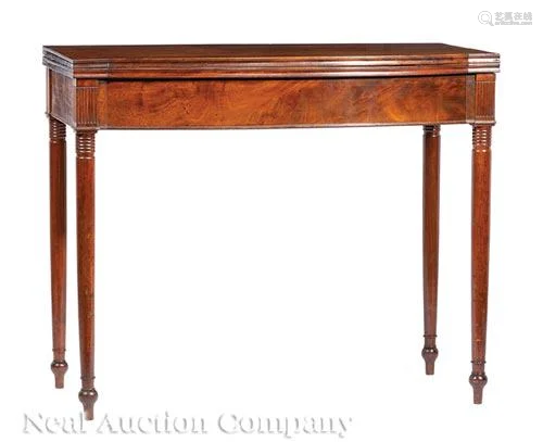 American Federal Carved Mahogany Games Table