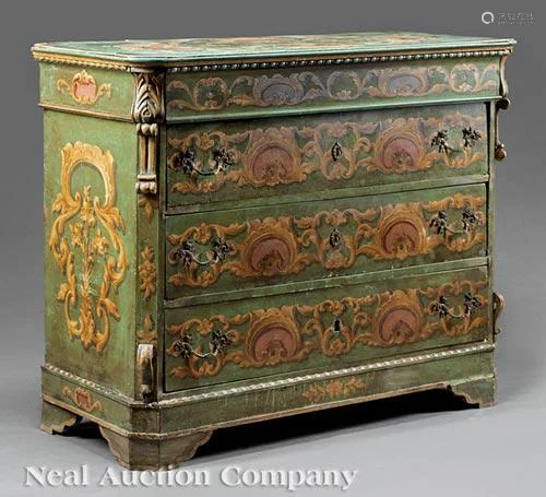 Continental Polychrome Painted Chest