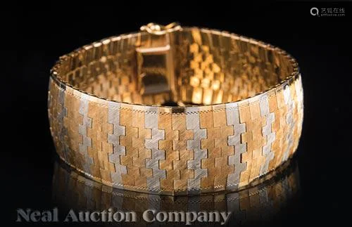 18 kt. Yellow and White Gold Flexible Bracelet