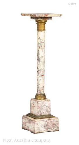 Antique French Bronze-Mounted Marble Pedestal