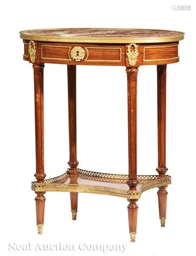 Louis XVI-Style Bronze-Mounted Side Table