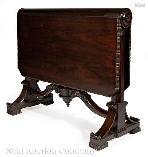 Late Classical Carved Rosewood Sunderland Table